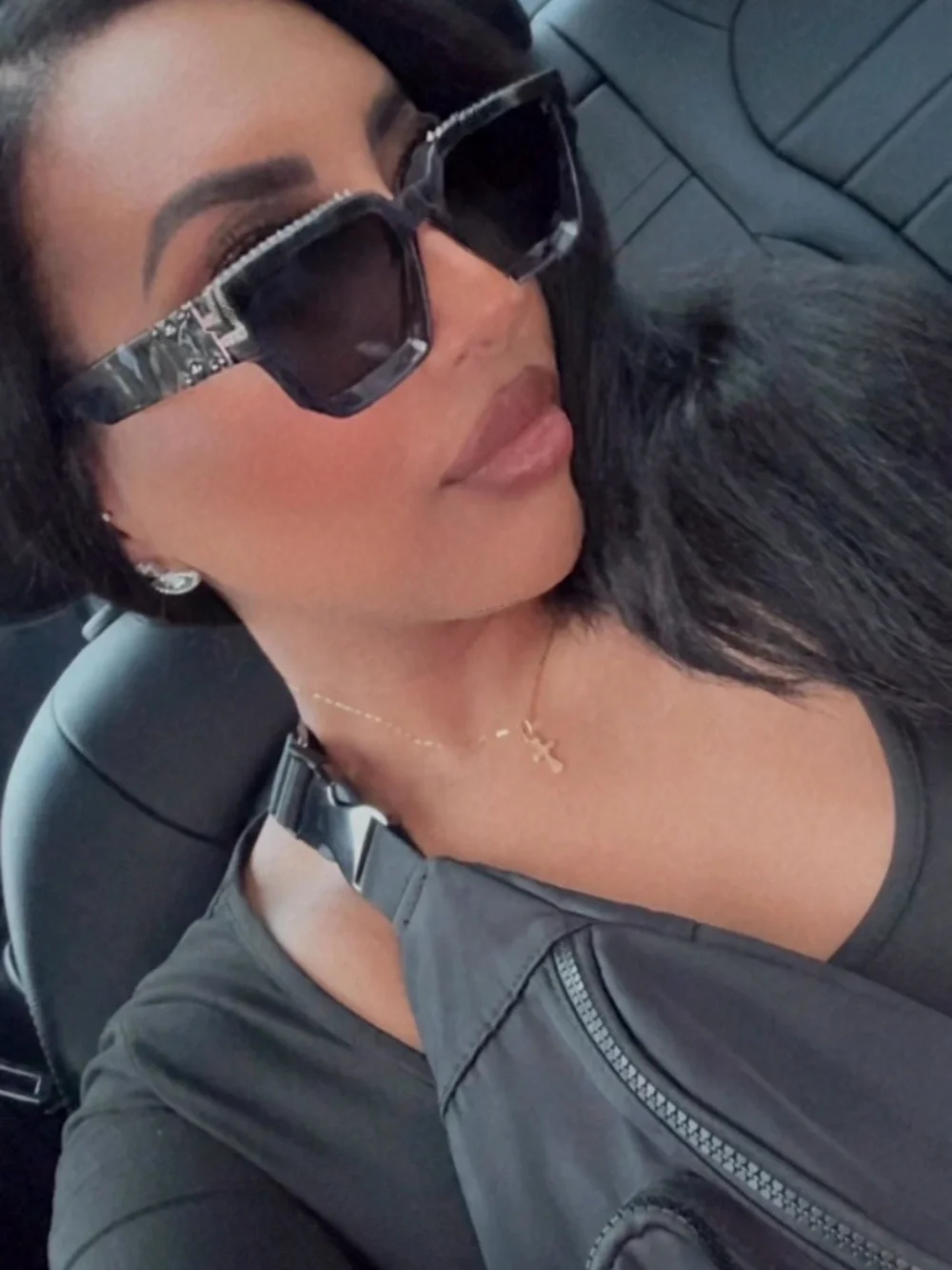 Louis Vuitton Millionaire Marbled Black Square Sunglasses with Dark Lenses